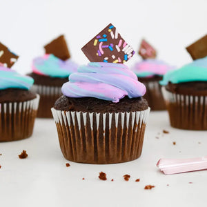 Chocolate Unicorn Rainbow Galaxy Cupcakes