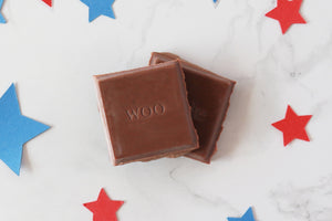 4th of july festive chocolate with star cutouts