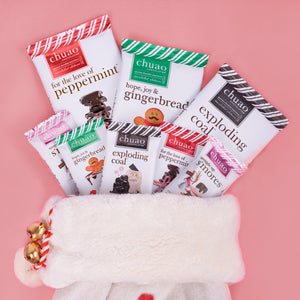 seasonal chocolate bars in white stocking