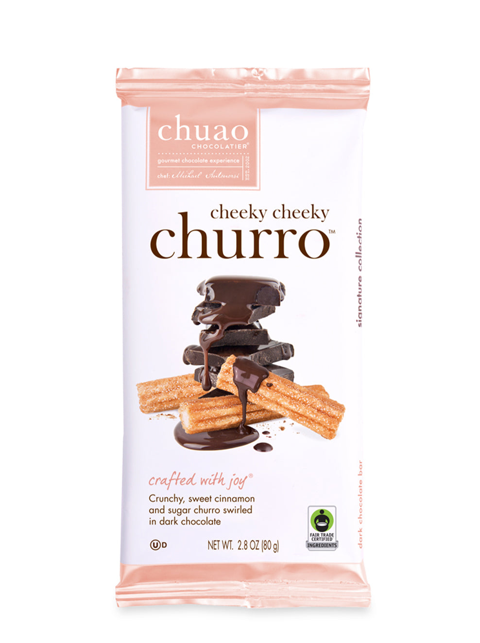 front of churro chocolate bar