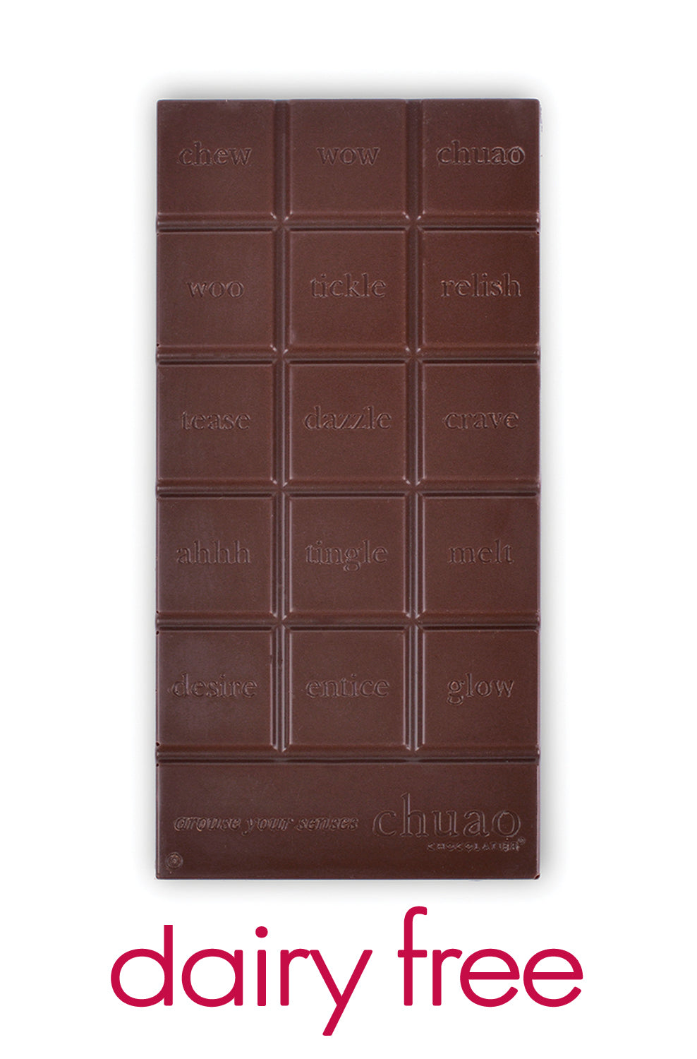 an unwrapped bar of chuao's dark chocolate