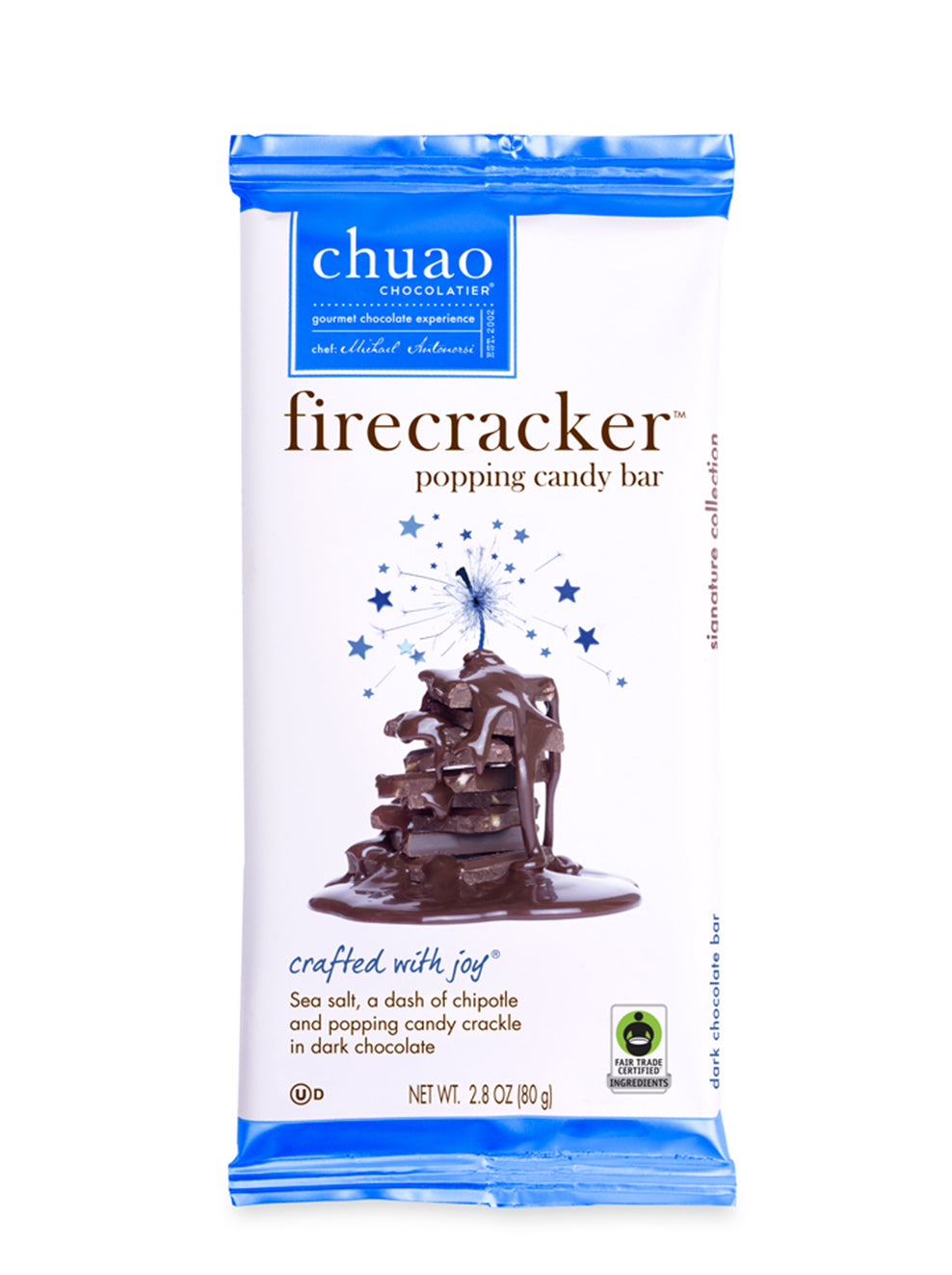 front of firecracker chocolate bar