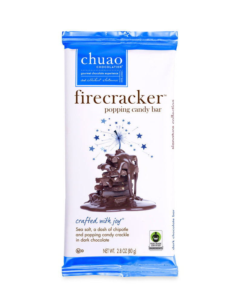 Front of Firecracker chocolate bar