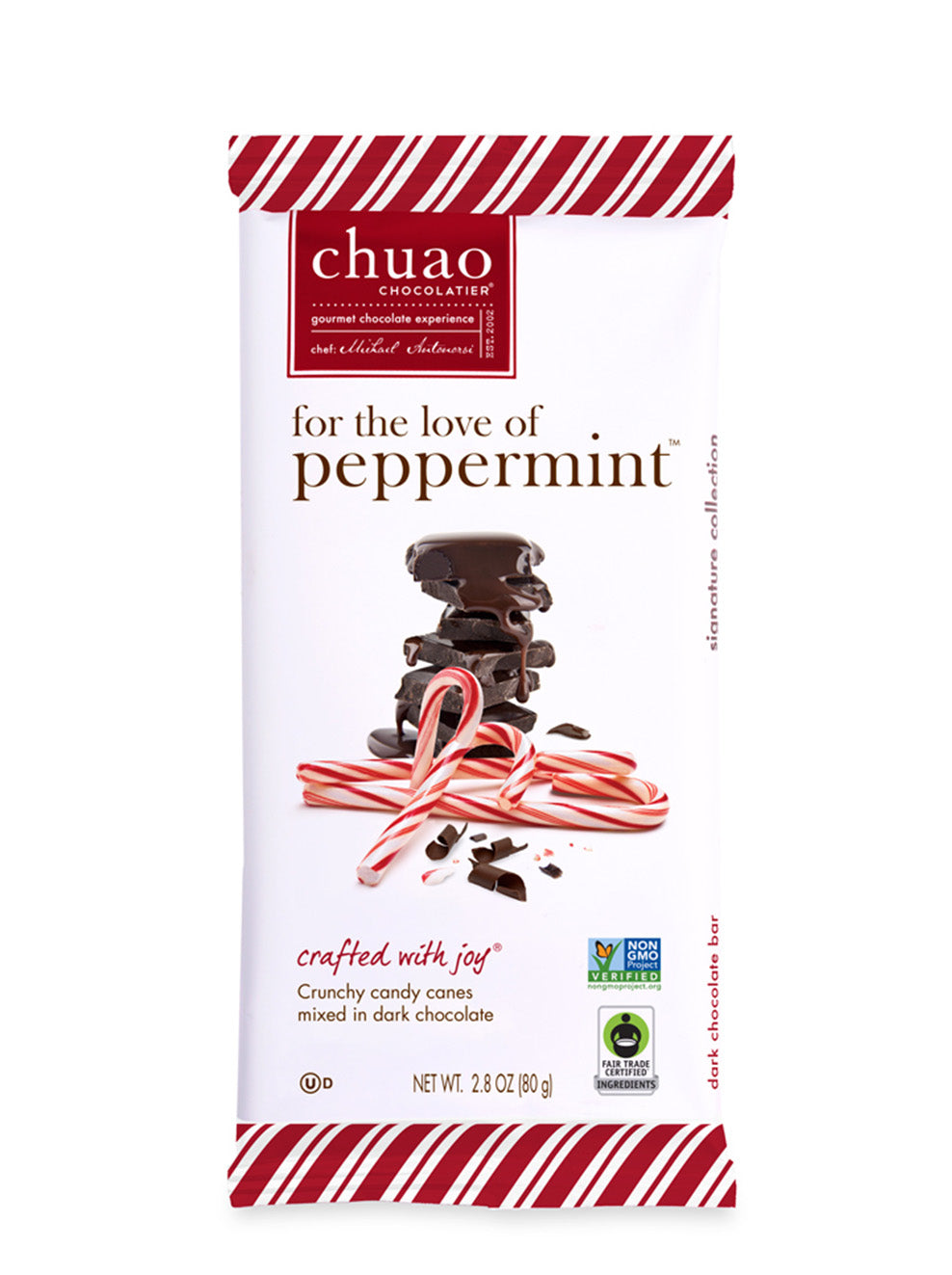 Front of for the love of peppermint chocolate bar