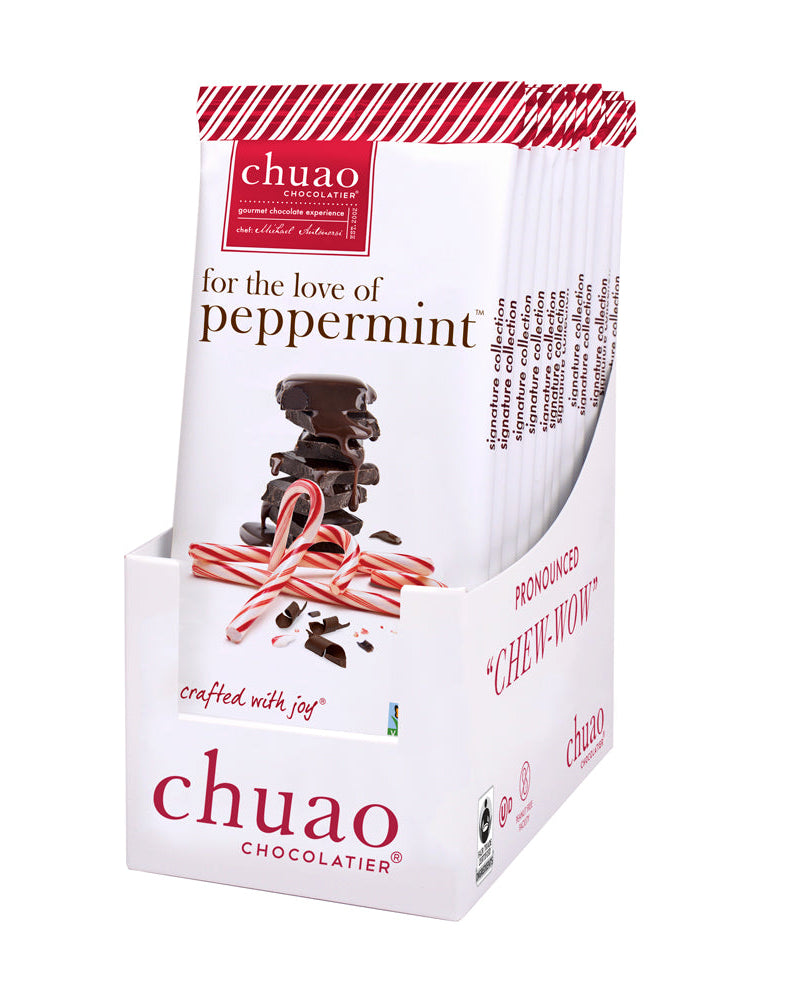 Pack of 12 peppermint bars in white display ready box