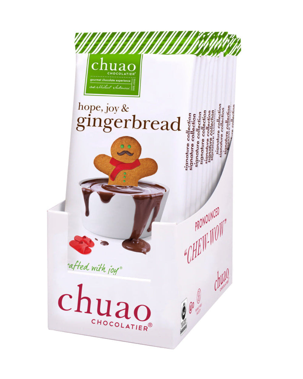 Pack of 12 gingerbread bars in white display ready box