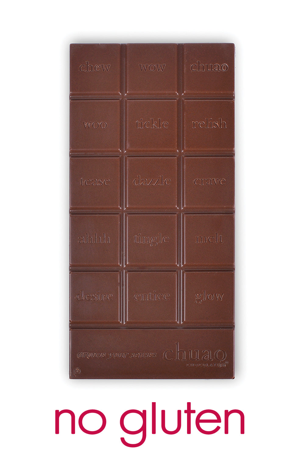 an unwrapped bar of chuao's milk chocolate.
