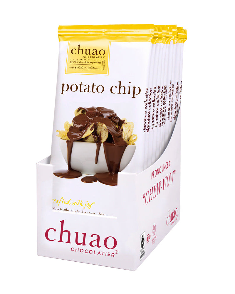 Pack of 12 potato chip bars in white display ready box