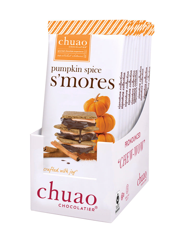 Pack of 10 pumpkin spice s'mores bars in white display ready box