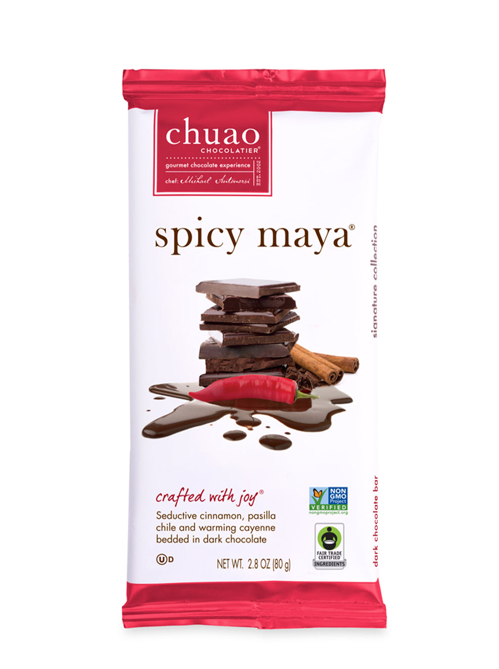 front of spicy maya chocolate bar