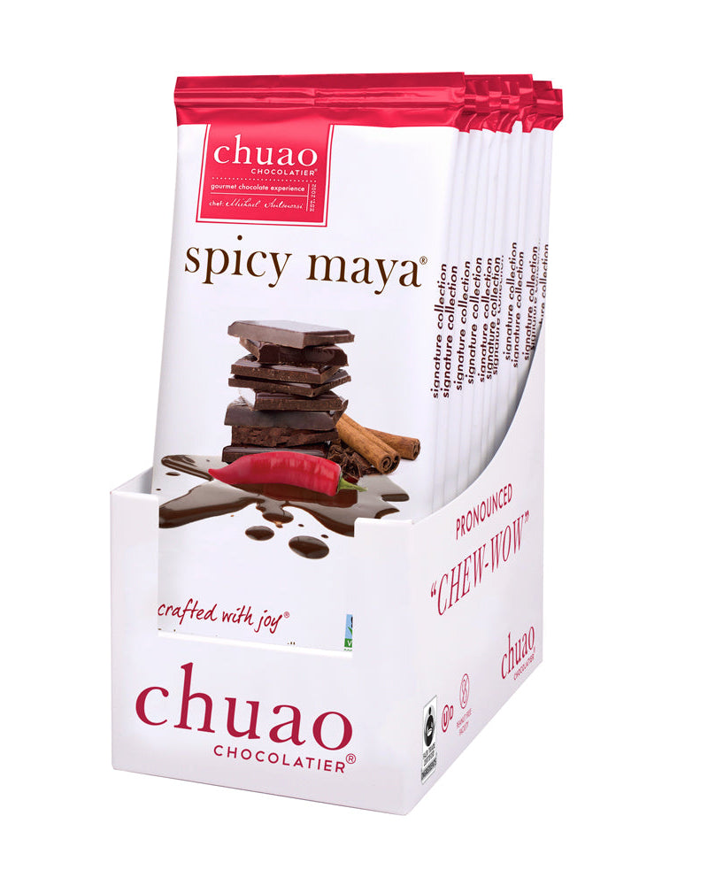 Pack of 12 spicy maya bars in white display ready box