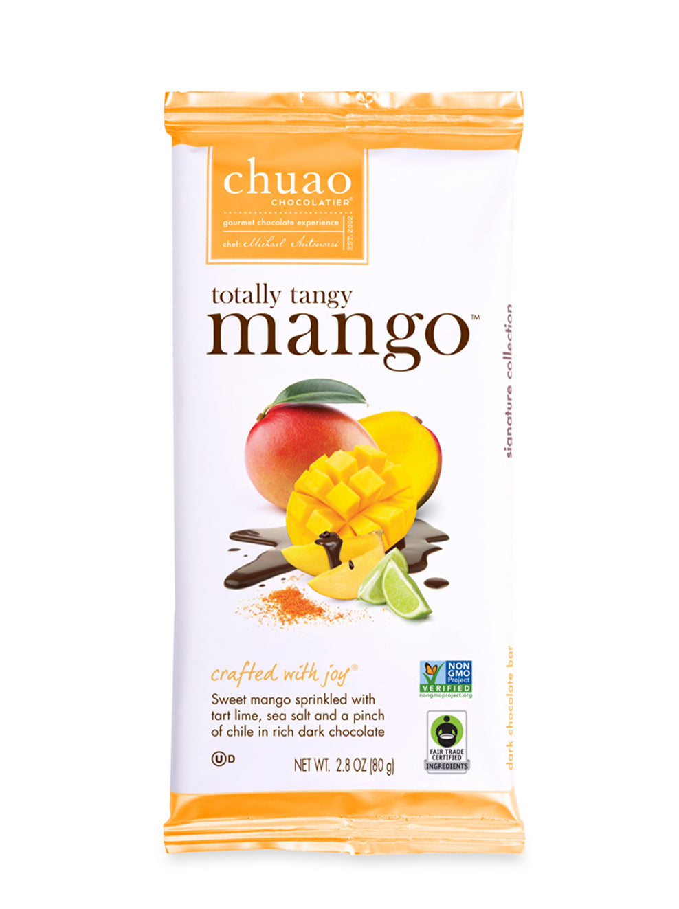 front of mango chocolate bar