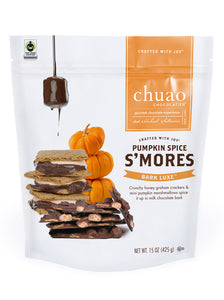 a white pouch of bark luxe pumpkin spice smores